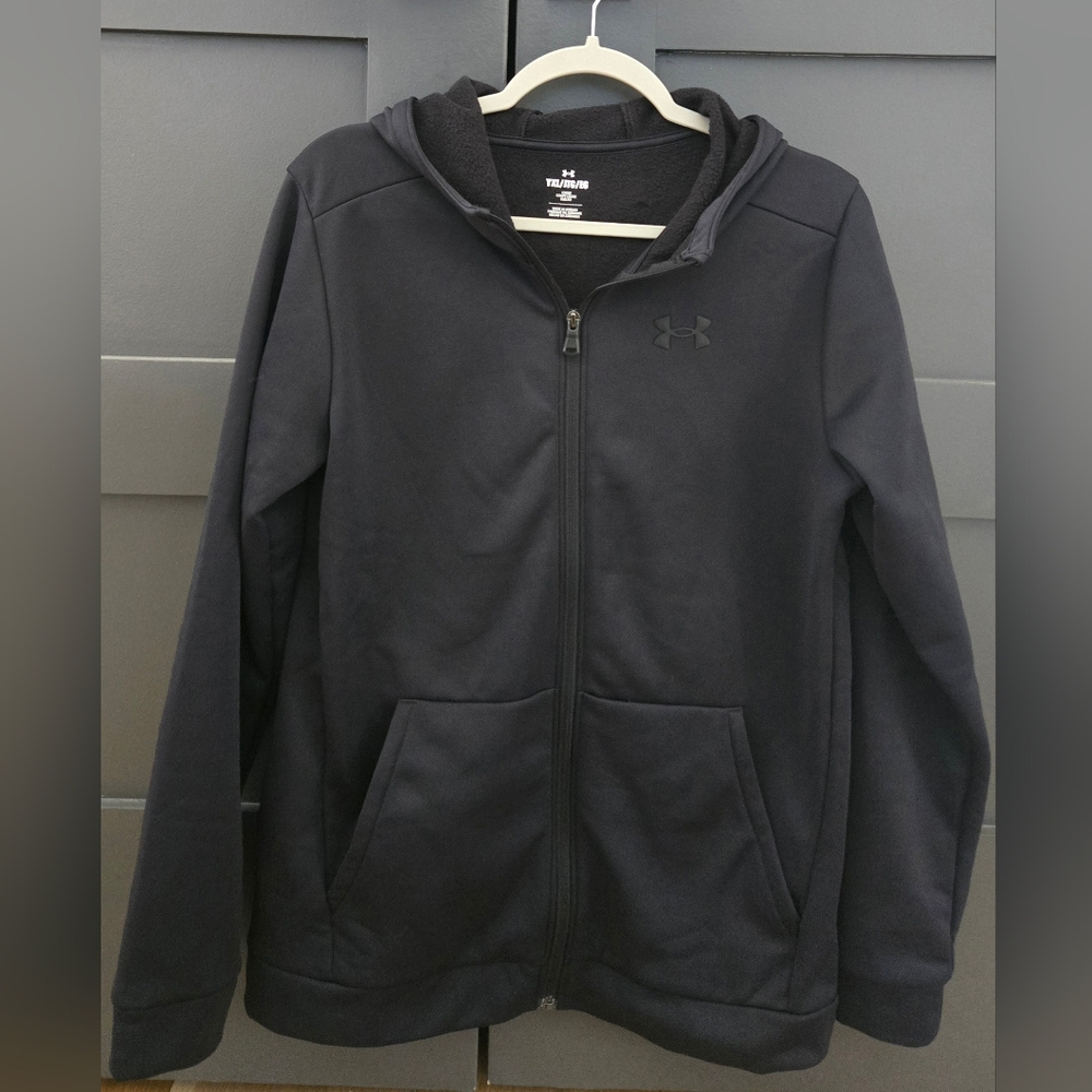 Under Armour Boys Black Fleece Full Zip Hoodie